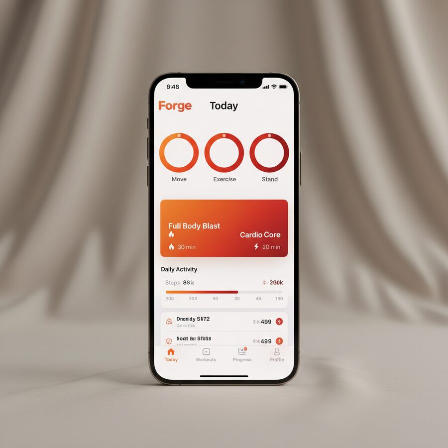 Forge — Fitness Tracker mobile app mockup