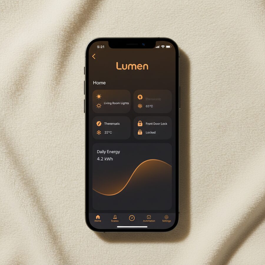 Lumen — Smart Home mobile app mockup