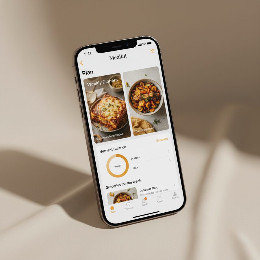 Mealkit — Recipe Planner mobile app mockup