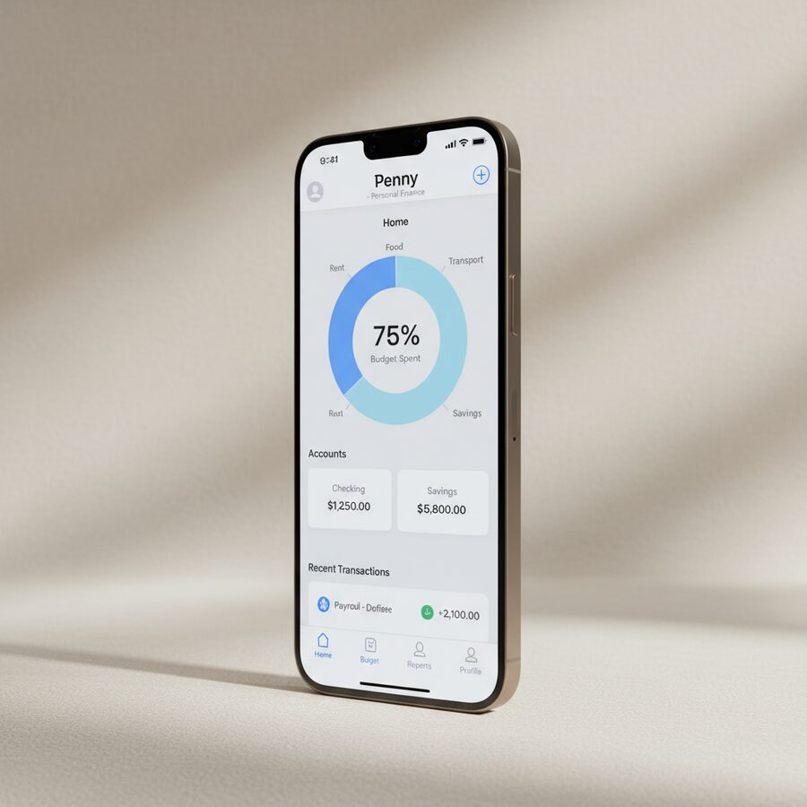 Penny — Personal Finance mobile app mockup
