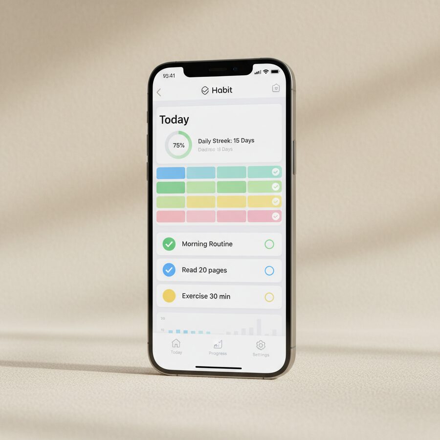 Habit — Habit Tracker mobile app mockup