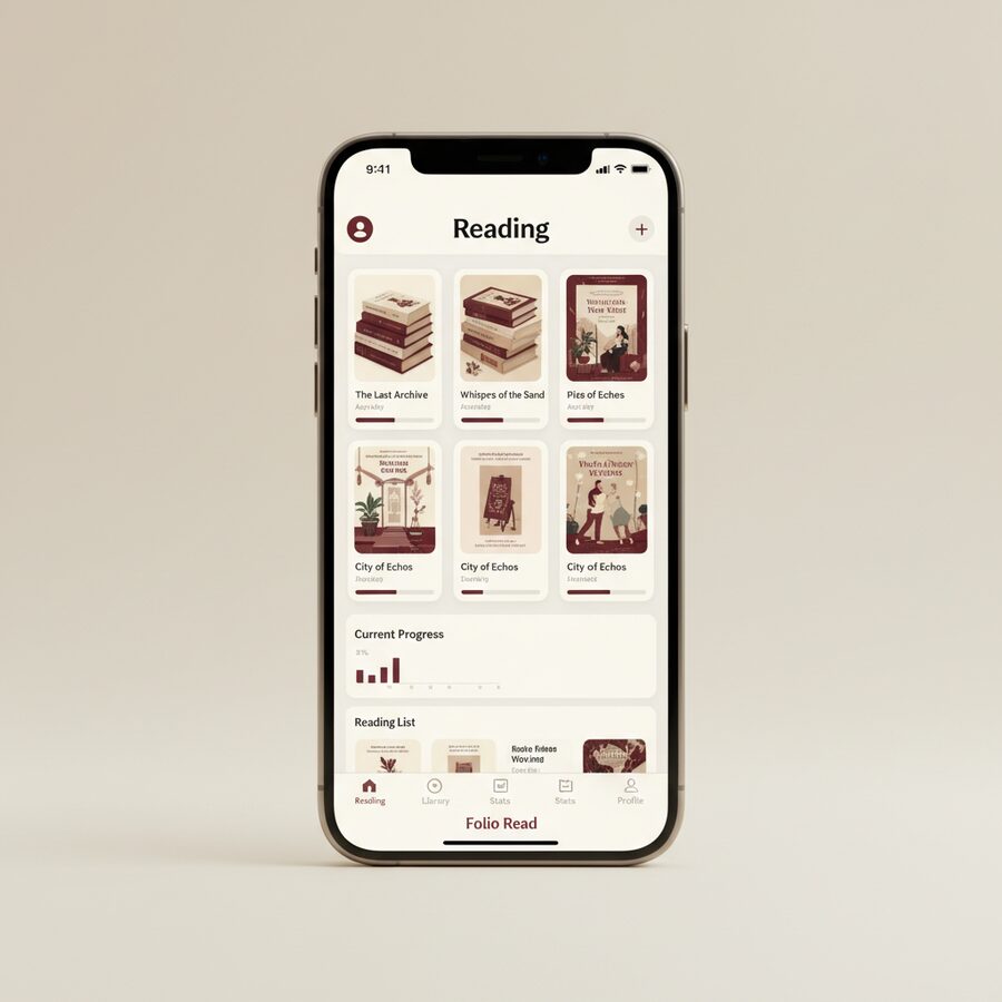 Folio Read — Reading Tracker mobile app mockup