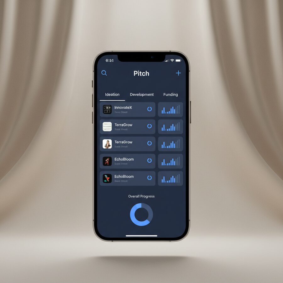 Pitch — Startup CRM mobile app mockup