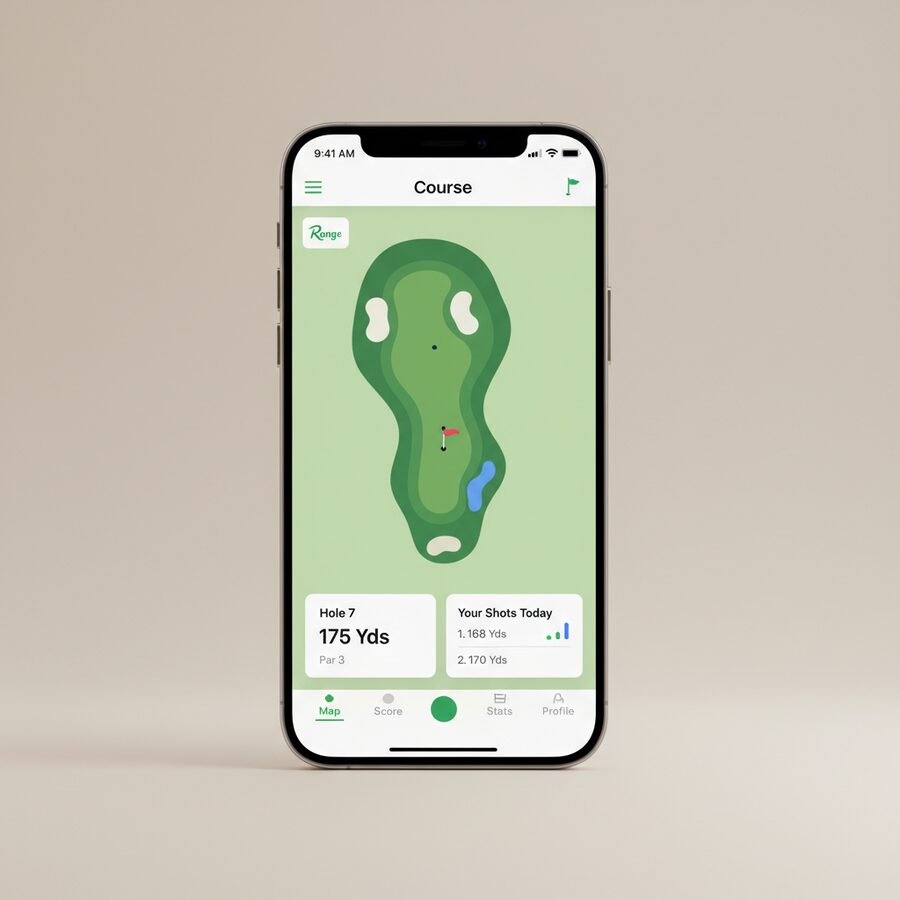 Range — Golf GPS mobile app mockup